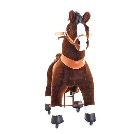 Toddlers Chocolate Indoor/Outdoor Ride-On Pony with Cushioned Seat, Anti-Slip Wheels (Ages 3–4)