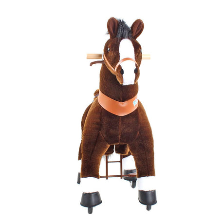 Toddlers Chocolate Indoor/Outdoor Ride-On Pony with Cushioned Seat, Anti-Slip Wheels (Ages 3–4)