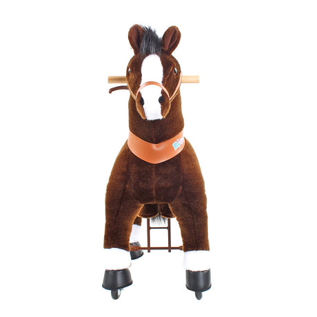 Toddlers Chocolate Indoor/Outdoor Ride-On Pony with Cushioned Seat, Anti-Slip Wheels (Ages 3–4)