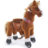 Toddlers Brown Indoor/Outdoor Ride-On Pony with Cushioned Seat, Anti-Slip Wheels (Ages 3–4)