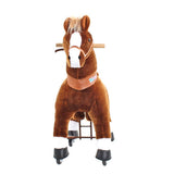 Toddlers Brown Indoor/Outdoor Ride-On Pony with Cushioned Seat, Anti-Slip Wheels (Ages 3–4)