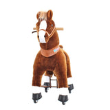 Toddlers Brown Indoor/Outdoor Ride-On Pony with Cushioned Seat, Anti-Slip Wheels (Ages 3–4)