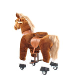 Toddlers Brown Indoor/Outdoor Ride-On Pony with Cushioned Seat, Anti-Slip Wheels (Ages 3–4)