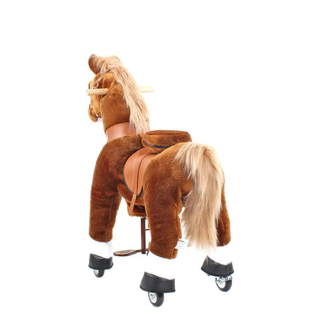 Toddlers Brown Indoor/Outdoor Ride-On Pony with Cushioned Seat, Anti-Slip Wheels (Ages 3–4)