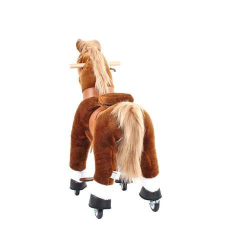 Toddlers Brown Indoor/Outdoor Ride-On Pony with Cushioned Seat, Anti-Slip Wheels (Ages 3–4)