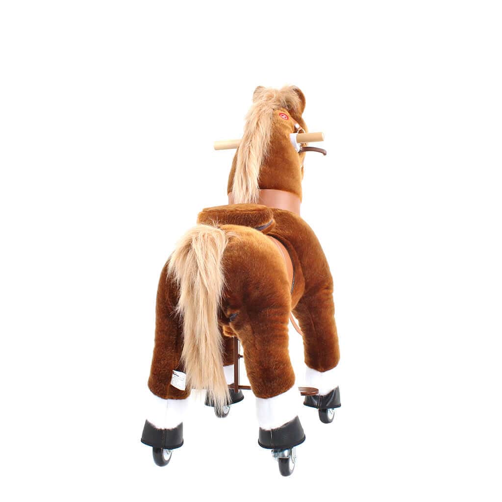 Toddlers Brown Indoor/Outdoor Ride-On Pony with Cushioned Seat, Anti-Slip Wheels (Ages 3–4)