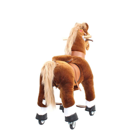 Toddlers Brown Indoor/Outdoor Ride-On Pony with Cushioned Seat, Anti-Slip Wheels (Ages 3–4)