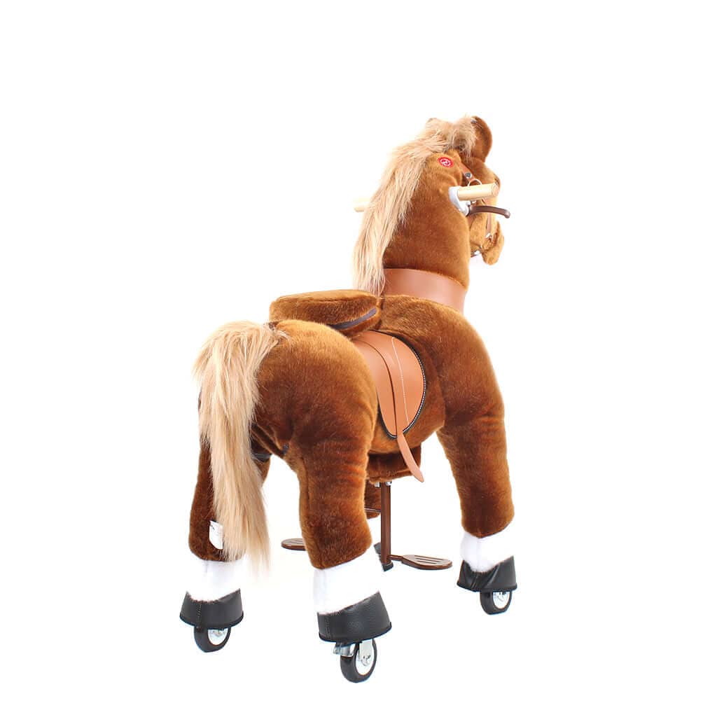 Toddlers Brown Indoor/Outdoor Ride-On Pony with Cushioned Seat, Anti-Slip Wheels (Ages 3–4)