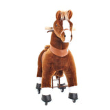 Toddlers Brown Indoor/Outdoor Ride-On Pony with Cushioned Seat, Anti-Slip Wheels (Ages 3–4)