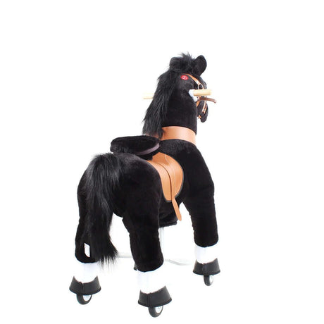 Toddlers Black Indoor/Outdoor Ride-On Pony with Cushioned Seat, Anti-Slip Wheels (Ages 3–4)