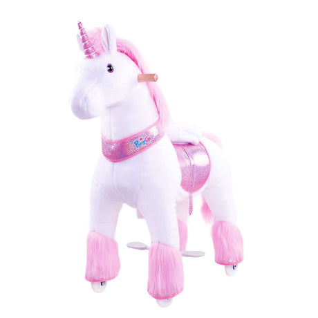 Toddlers Pink Indoor/Outdoor Ride-On Unicorn with Cushioned Seat, Anti-Slip Wheels (Ages 4–7)