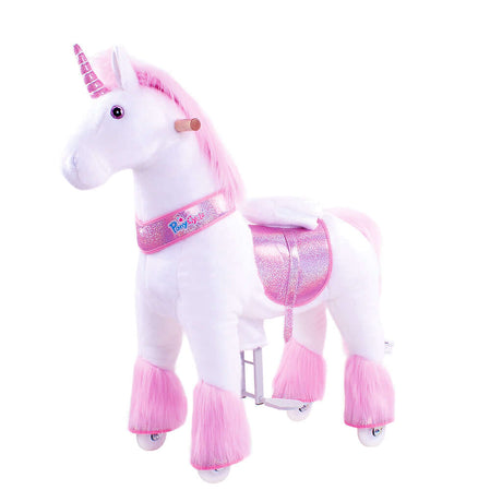 Toddlers Pink Indoor/Outdoor Ride-On Unicorn with Cushioned Seat, Anti-Slip Wheels (Ages 4–7)
