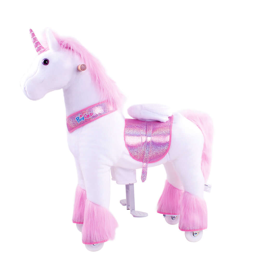 Toddlers Pink Indoor/Outdoor Ride-On Unicorn with Cushioned Seat, Anti-Slip Wheels (Ages 4–7)
