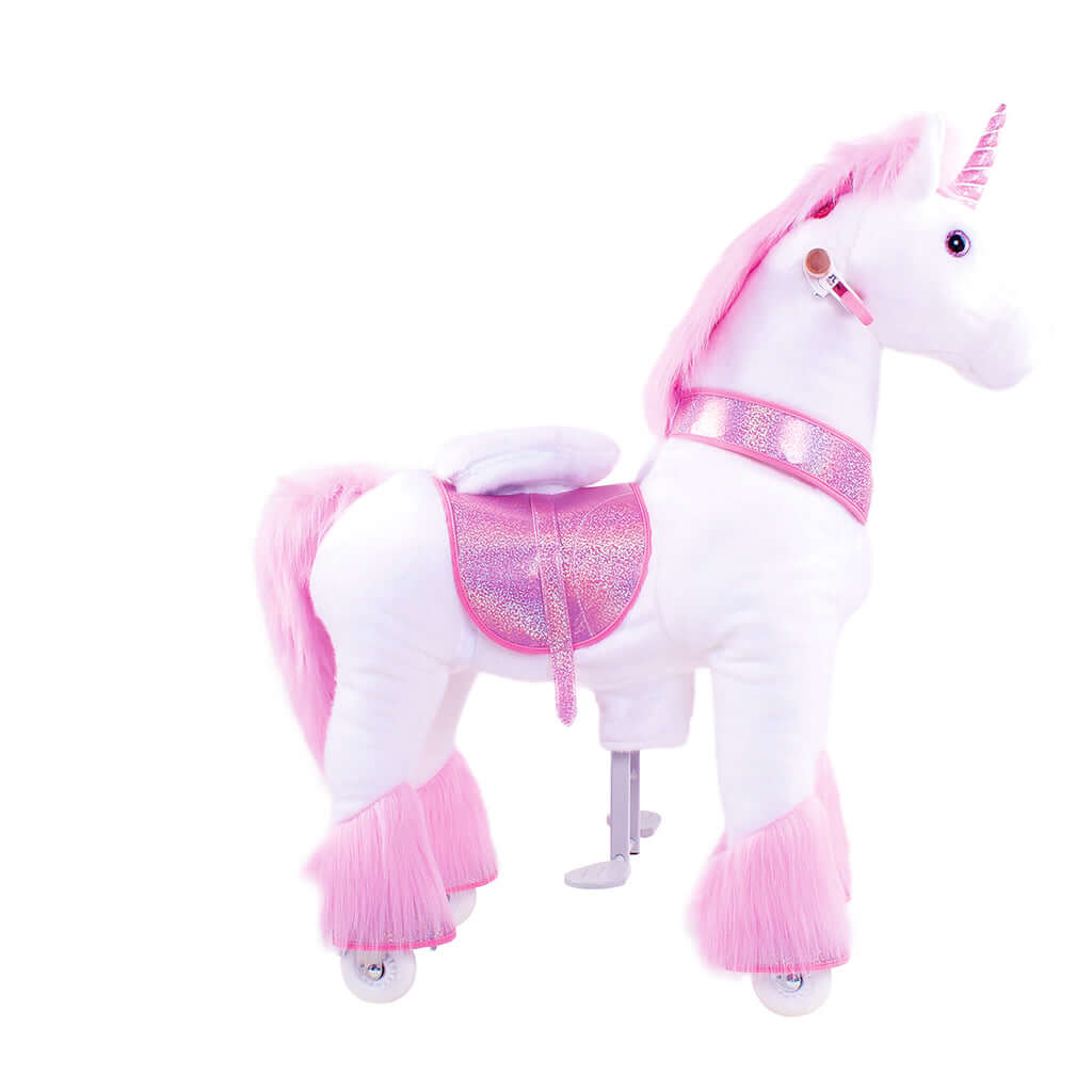 Toddlers Pink Indoor/Outdoor Ride-On Unicorn with Cushioned Seat, Anti-Slip Wheels (Ages 4–7)