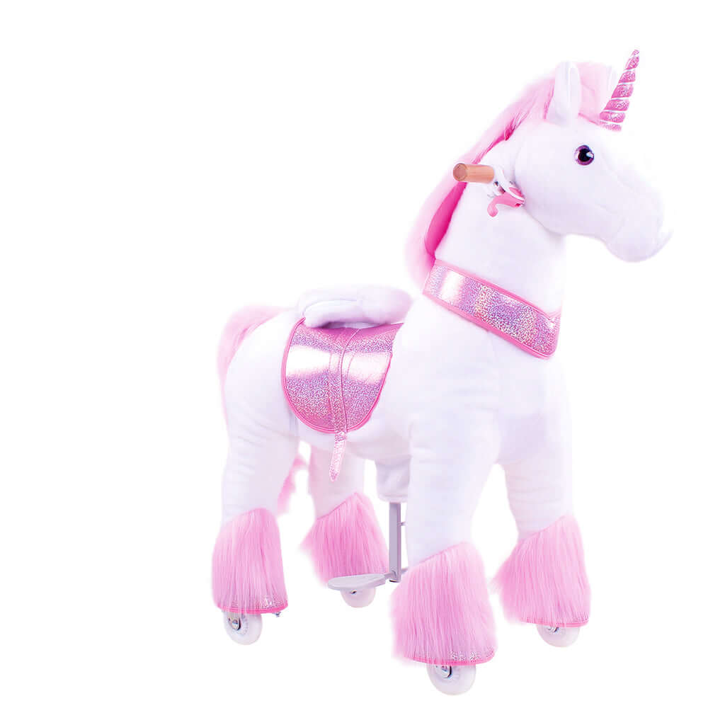 Toddlers Pink Indoor/Outdoor Ride-On Unicorn with Cushioned Seat, Anti-Slip Wheels (Ages 4–7)