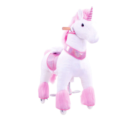 Toddlers Pink Indoor/Outdoor Ride-On Unicorn with Cushioned Seat, Anti-Slip Wheels (Ages 4–7)