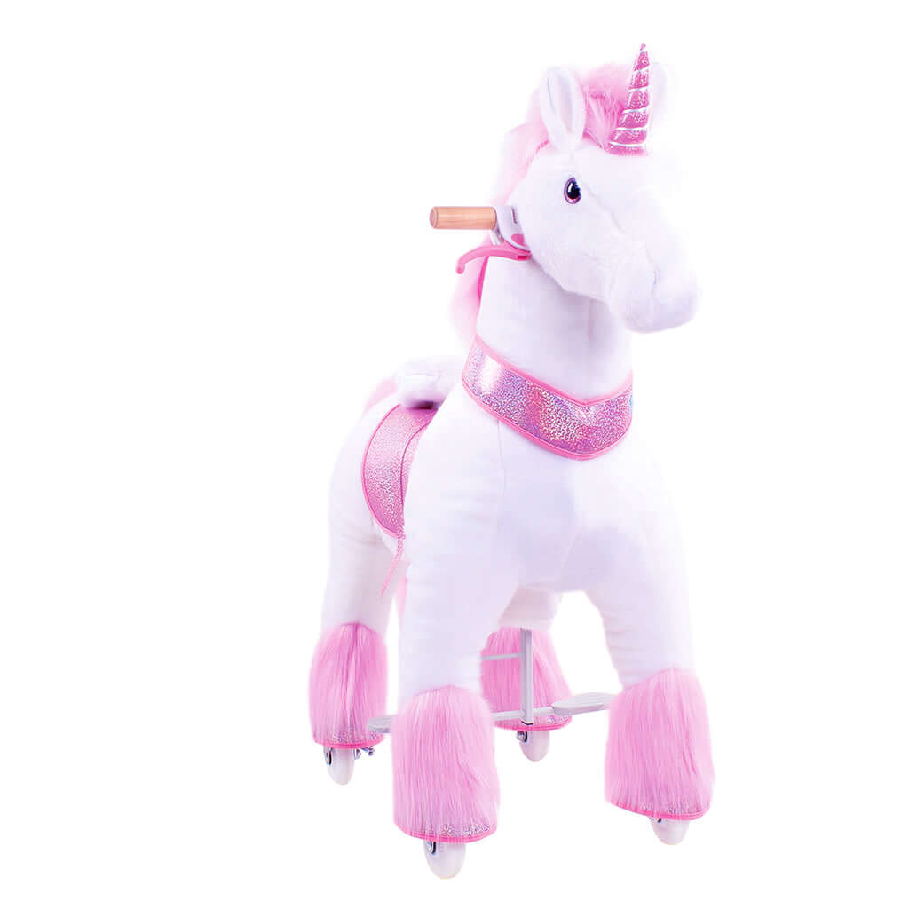 Toddlers Pink Indoor/Outdoor Ride-On Unicorn with Cushioned Seat, Anti-Slip Wheels (Ages 4–7)