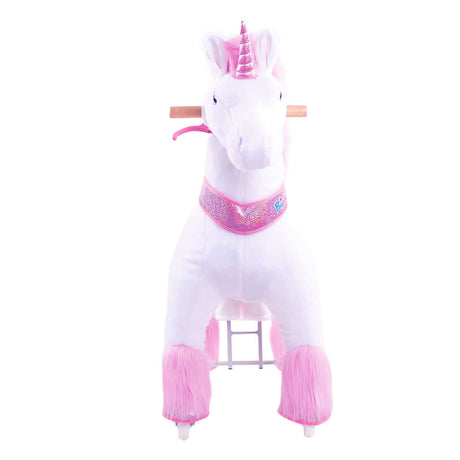 Toddlers Pink Indoor/Outdoor Ride-On Unicorn with Cushioned Seat, Anti-Slip Wheels (Ages 4–7)