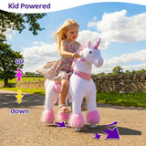 Toddlers Pink Indoor/Outdoor Ride-On Unicorn with Cushioned Seat, Anti-Slip Wheels (Ages 4–7)