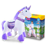 Toddlers Purple Indoor/Outdoor Ride-On Unicorn with Cushioned Seat, Anti-Slip Wheels (Ages 4–7)