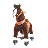 Toddlers Chocolate Indoor/Outdoor Ride-On Pony with Cushioned Seat, Anti-Slip Wheels (Ages 4–7)