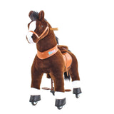 Toddlers Chocolate Indoor/Outdoor Ride-On Pony with Cushioned Seat, Anti-Slip Wheels (Ages 4–7)