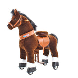 Toddlers Chocolate Indoor/Outdoor Ride-On Pony with Cushioned Seat, Anti-Slip Wheels (Ages 4–7)
