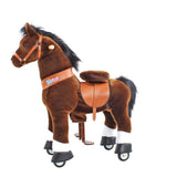 Toddlers Chocolate Indoor/Outdoor Ride-On Pony with Cushioned Seat, Anti-Slip Wheels (Ages 4–7)