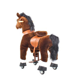 Toddlers Chocolate Indoor/Outdoor Ride-On Pony with Cushioned Seat, Anti-Slip Wheels (Ages 4–7)