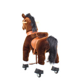 Toddlers Chocolate Indoor/Outdoor Ride-On Pony with Cushioned Seat, Anti-Slip Wheels (Ages 4–7)