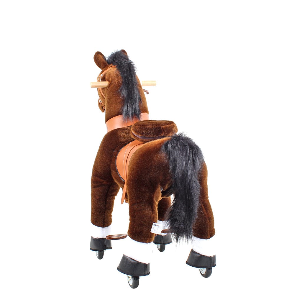Toddlers Chocolate Indoor/Outdoor Ride-On Pony with Cushioned Seat, Anti-Slip Wheels (Ages 4–7)