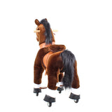 Toddlers Chocolate Indoor/Outdoor Ride-On Pony with Cushioned Seat, Anti-Slip Wheels (Ages 4–7)