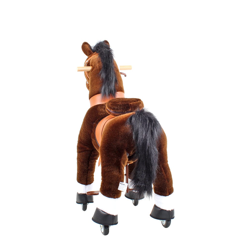 Toddlers Chocolate Indoor/Outdoor Ride-On Pony with Cushioned Seat, Anti-Slip Wheels (Ages 4–7)