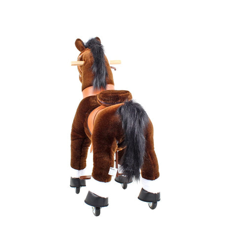 Toddlers Chocolate Indoor/Outdoor Ride-On Pony with Cushioned Seat, Anti-Slip Wheels (Ages 4–7)
