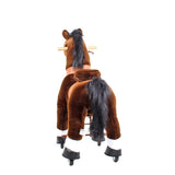 Toddlers Chocolate Indoor/Outdoor Ride-On Pony with Cushioned Seat, Anti-Slip Wheels (Ages 4–7)