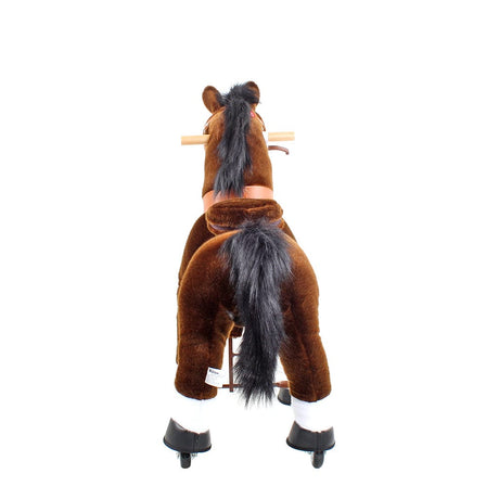 Toddlers Chocolate Indoor/Outdoor Ride-On Pony with Cushioned Seat, Anti-Slip Wheels (Ages 4–7)