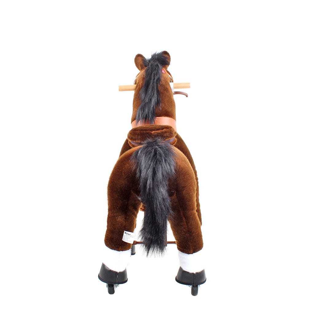 Toddlers Chocolate Indoor/Outdoor Ride-On Pony with Cushioned Seat, Anti-Slip Wheels (Ages 4–7)