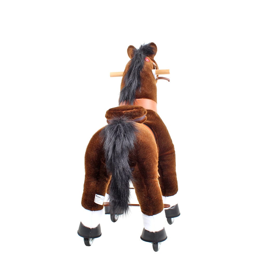 Toddlers Chocolate Indoor/Outdoor Ride-On Pony with Cushioned Seat, Anti-Slip Wheels (Ages 4–7)