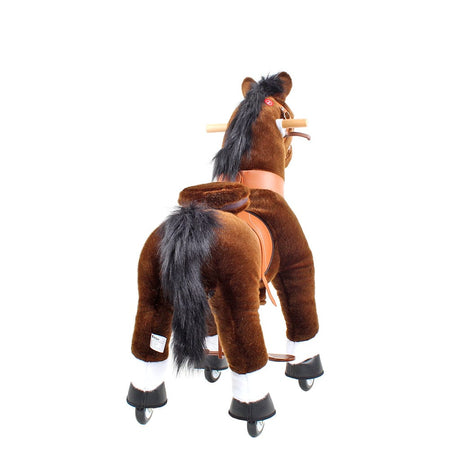 Toddlers Chocolate Indoor/Outdoor Ride-On Pony with Cushioned Seat, Anti-Slip Wheels (Ages 4–7)