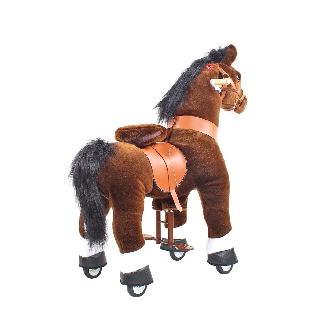 Toddlers Chocolate Indoor/Outdoor Ride-On Pony with Cushioned Seat, Anti-Slip Wheels (Ages 4–7)