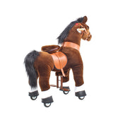 Toddlers Chocolate Indoor/Outdoor Ride-On Pony with Cushioned Seat, Anti-Slip Wheels (Ages 4–7)