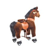 Toddlers Chocolate Indoor/Outdoor Ride-On Pony with Cushioned Seat, Anti-Slip Wheels (Ages 4–7)