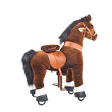 Toddlers Chocolate Indoor/Outdoor Ride-On Pony with Cushioned Seat, Anti-Slip Wheels (Ages 4–7)