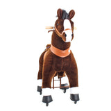 Toddlers Chocolate Indoor/Outdoor Ride-On Pony with Cushioned Seat, Anti-Slip Wheels (Ages 4–7)