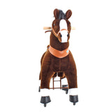 Toddlers Chocolate Indoor/Outdoor Ride-On Pony with Cushioned Seat, Anti-Slip Wheels (Ages 4–7)