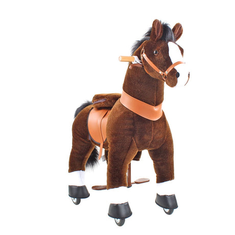 Toddlers Chocolate Indoor/Outdoor Ride-On Pony with Cushioned Seat, Anti-Slip Wheels (Ages 4–7)