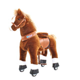 Toddlers Brown Indoor/Outdoor Ride-On Pony with Cushioned Seat, Anti-Slip Wheels (Ages 4–7)
