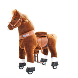 Toddlers Brown Indoor/Outdoor Ride-On Pony with Cushioned Seat, Anti-Slip Wheels (Ages 4–7)