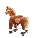 Toddlers Brown Indoor/Outdoor Ride-On Pony with Cushioned Seat, Anti-Slip Wheels (Ages 4–7)