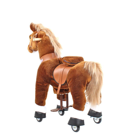Toddlers Brown Indoor/Outdoor Ride-On Pony with Cushioned Seat, Anti-Slip Wheels (Ages 4–7)